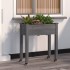 Jardinera con forro y ruedas madera de abeto gris 71x37x80