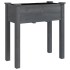 Jardinera con forro y ruedas madera de abeto gris 71x37x80