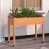 Jardinera con forro y ruedas madera abeto marrón 118x59x80
