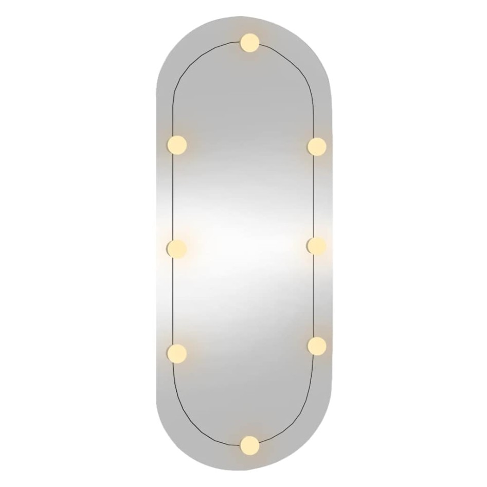 Espejo de pared ovalado con luces LED vidrio 40x90