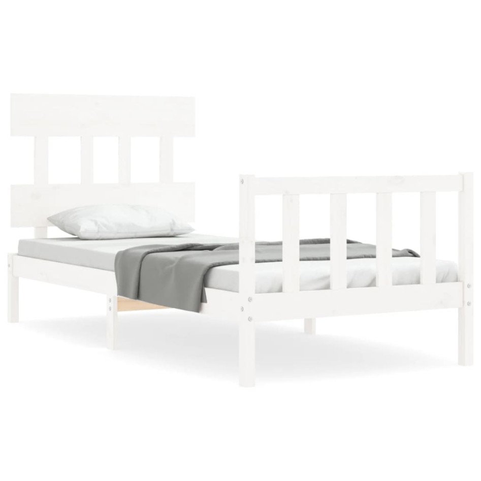 Estructura de cama sin colchón madera de pino blanca 90x200