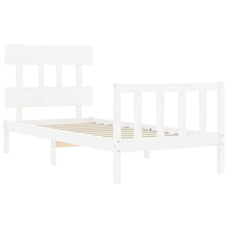 Estructura de cama sin colchón madera de pino blanca 90x200