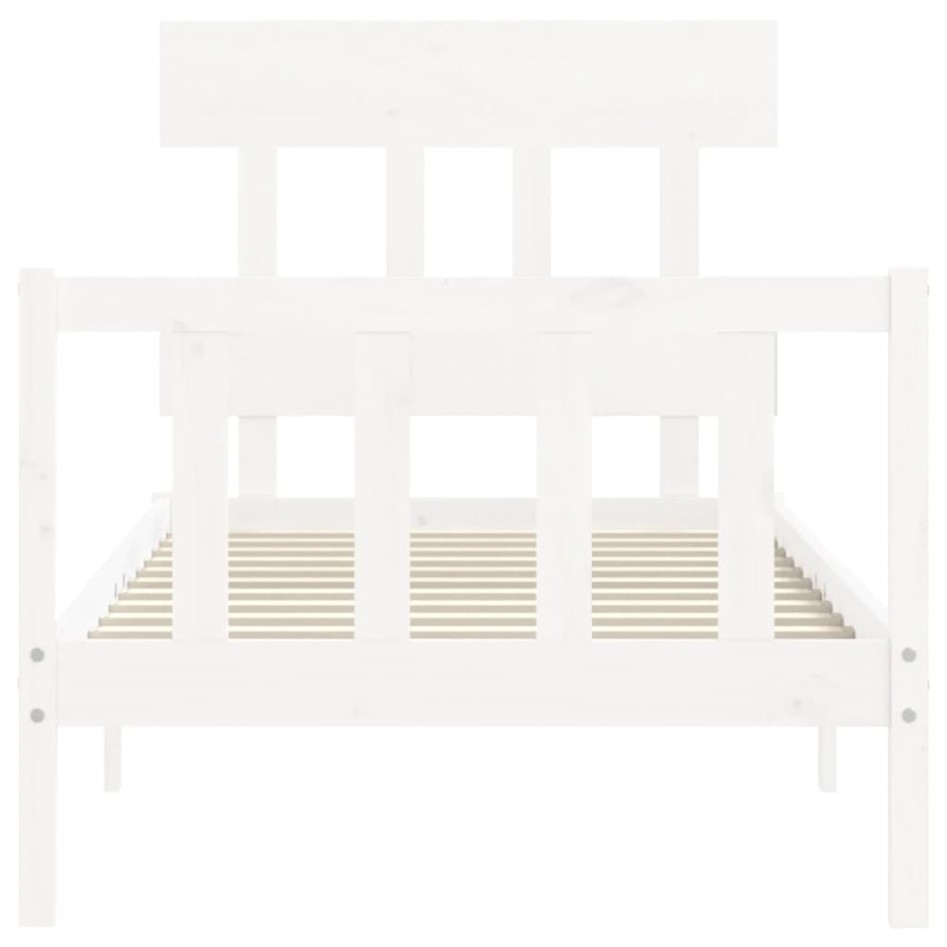 Estructura de cama sin colchón madera de pino blanca 90x200