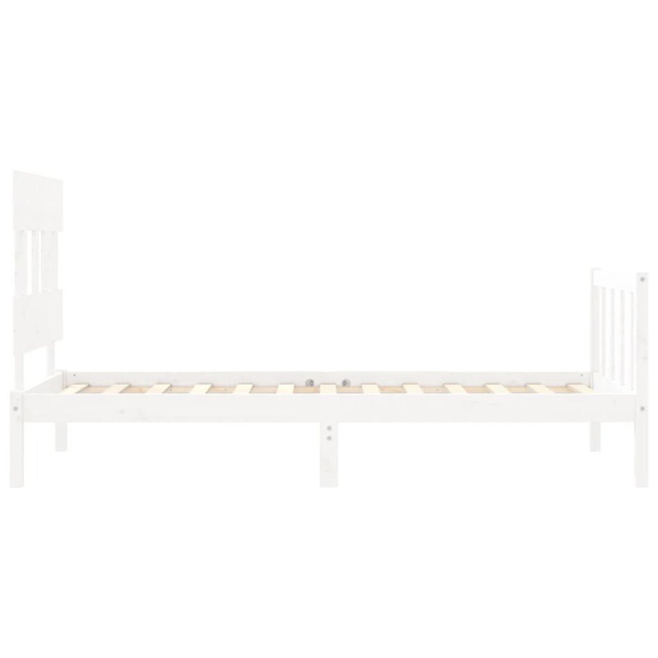 Estructura de cama sin colchón madera de pino blanca 90x200