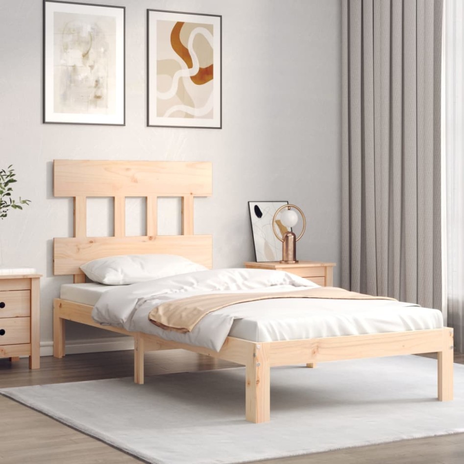 Estructura de cama con cabecero madera