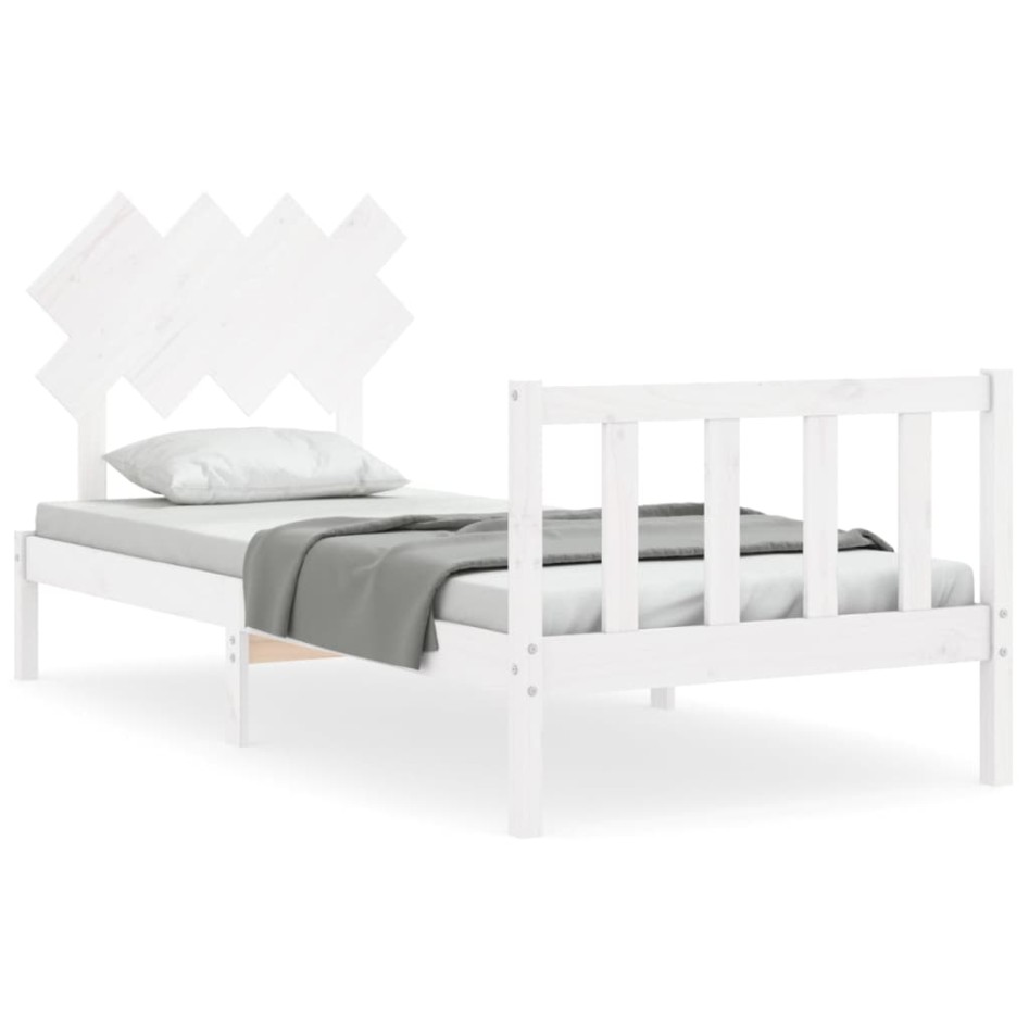Estructura de cama con cabecero madera maciza