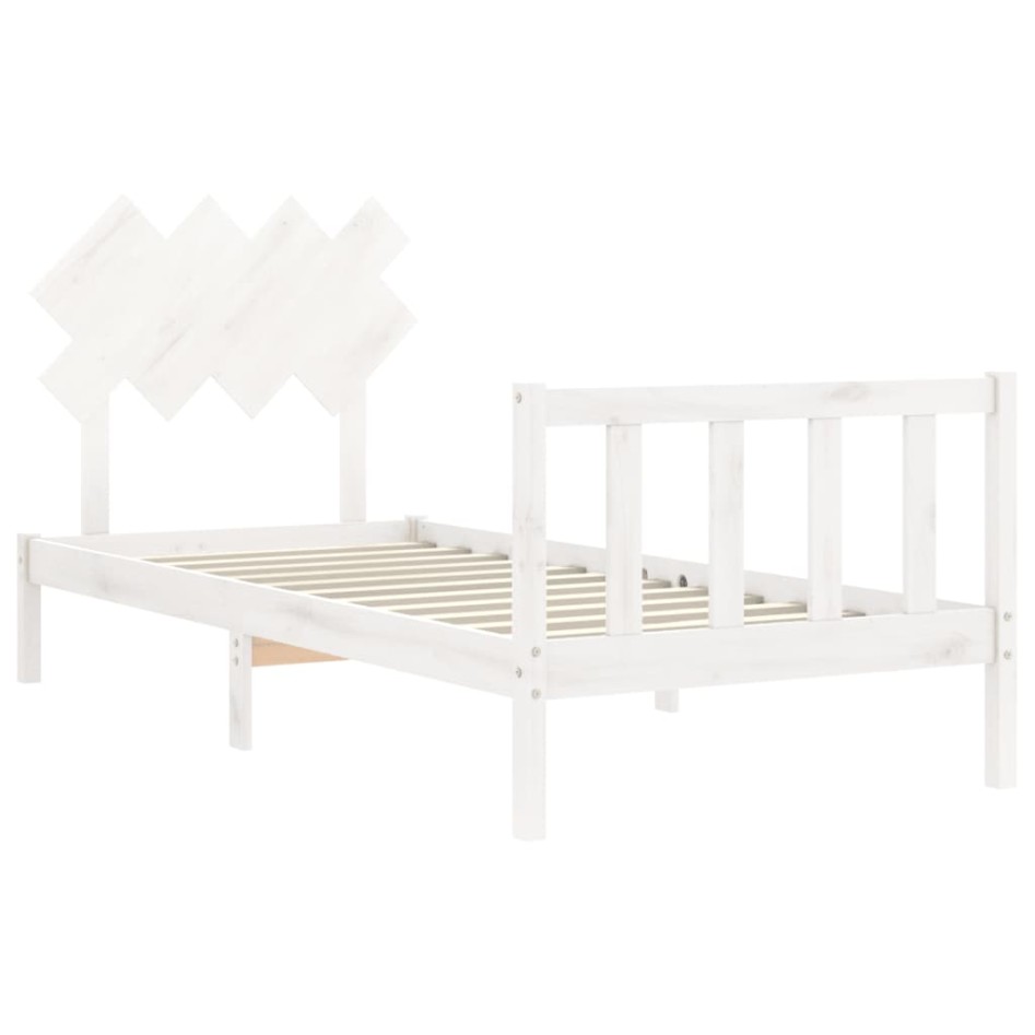Estructura de cama con cabecero madera maciza