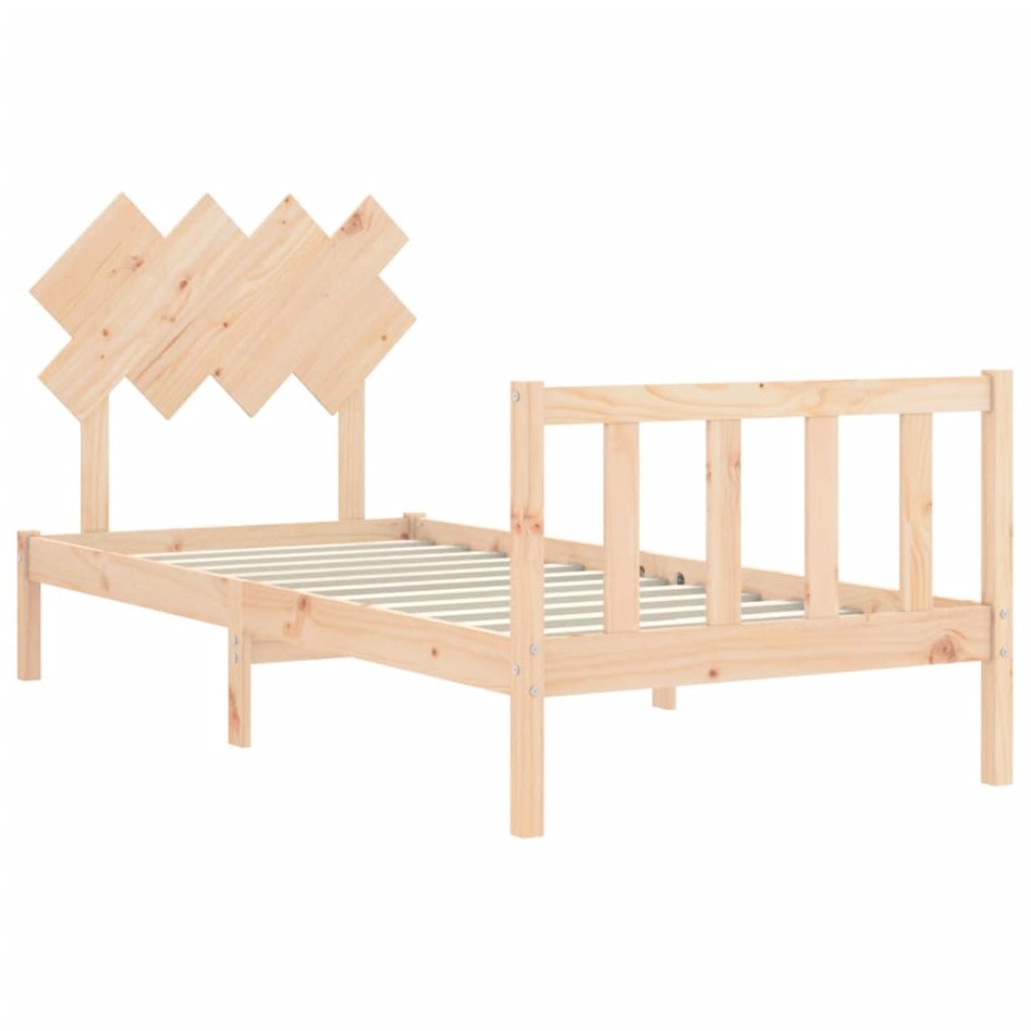 Estructura de cama sin colchón madera maciza de pino 90x200