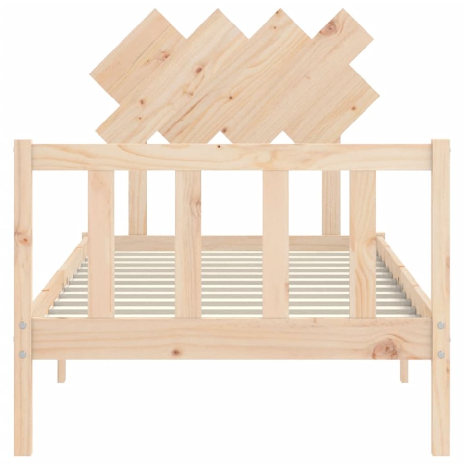 Estructura de cama sin colchón madera maciza de pino 90x200