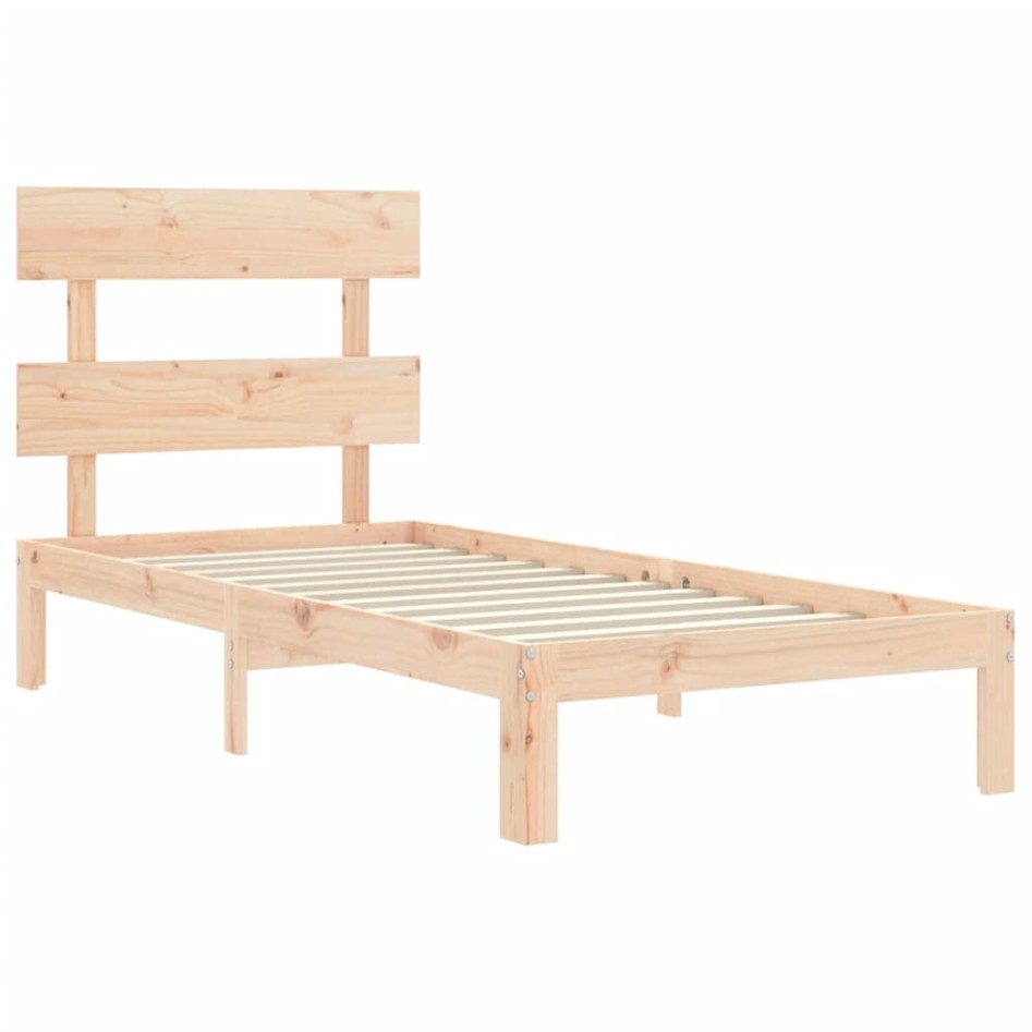 Estructura de cama sin colchón madera maciza de pino 90x200