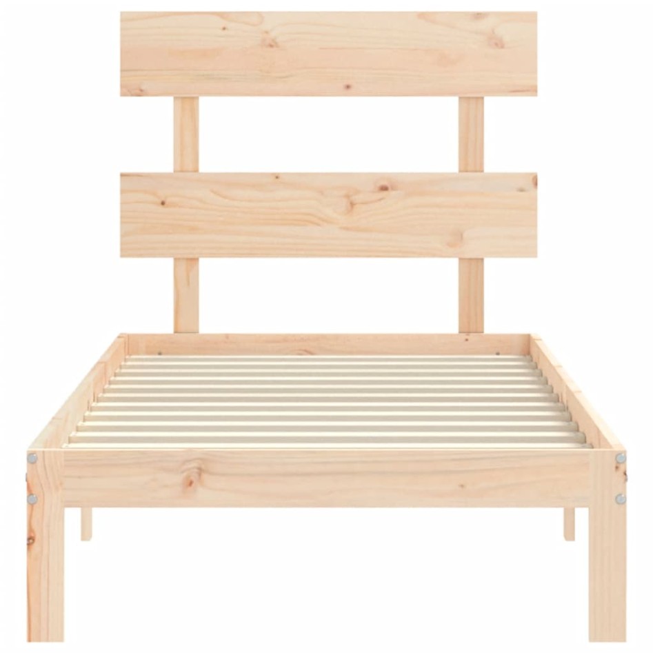 Estructura de cama sin colchón madera maciza de pino 90x200