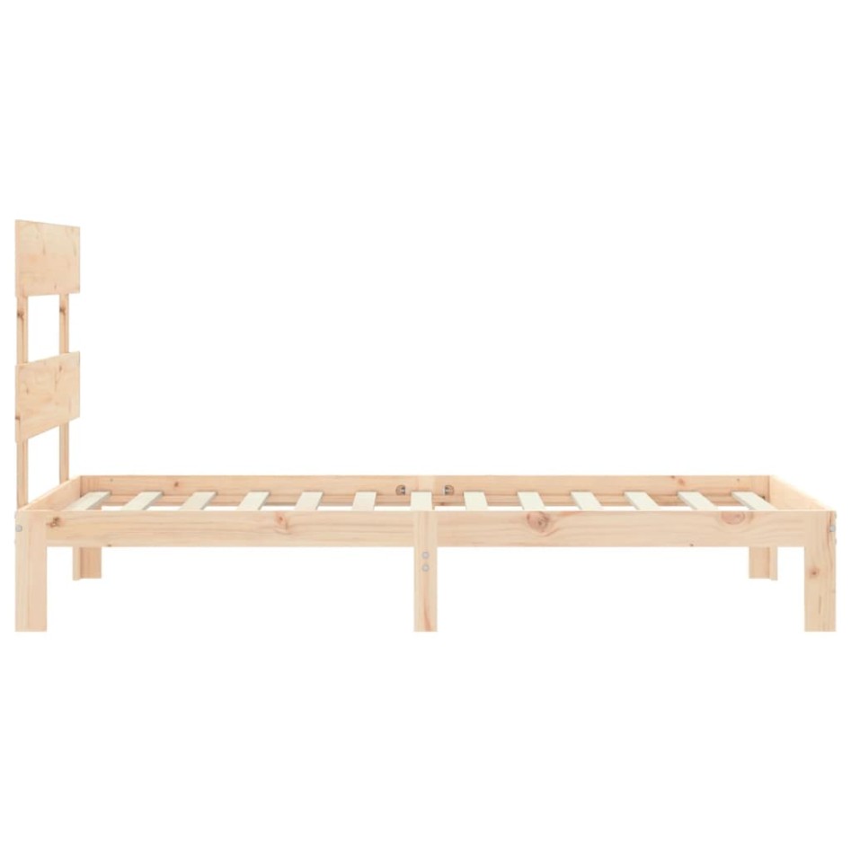 Estructura de cama sin colchón madera maciza de pino 90x200