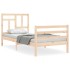 Estructura de cama con cabecero madera maciza 90x200