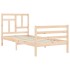 Estructura de cama con cabecero madera maciza 90x200