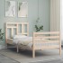 Estructura de cama con cabecero madera maciza 90x200