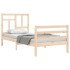 Estructura de cama con cabecero madera maciza 90x200
