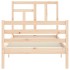 Estructura de cama con cabecero madera maciza 90x200
