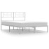 Estructura cama sin colchón con cabecero metal blanco