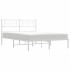 Estructura cama sin colchón con cabecero metal blanco