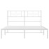 Estructura cama sin colchón con cabecero metal blanco