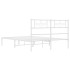 Estructura cama sin colchón con cabecero metal blanco