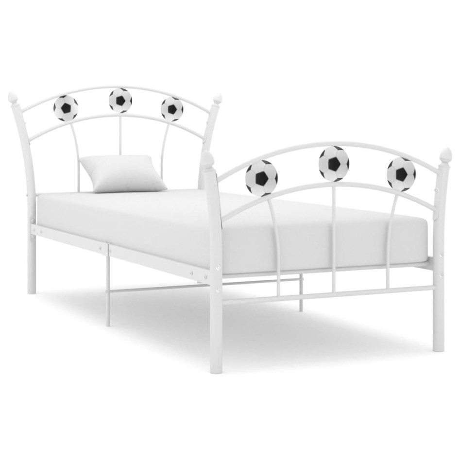 Estructura de cama sin colchón metal blanco 90x200