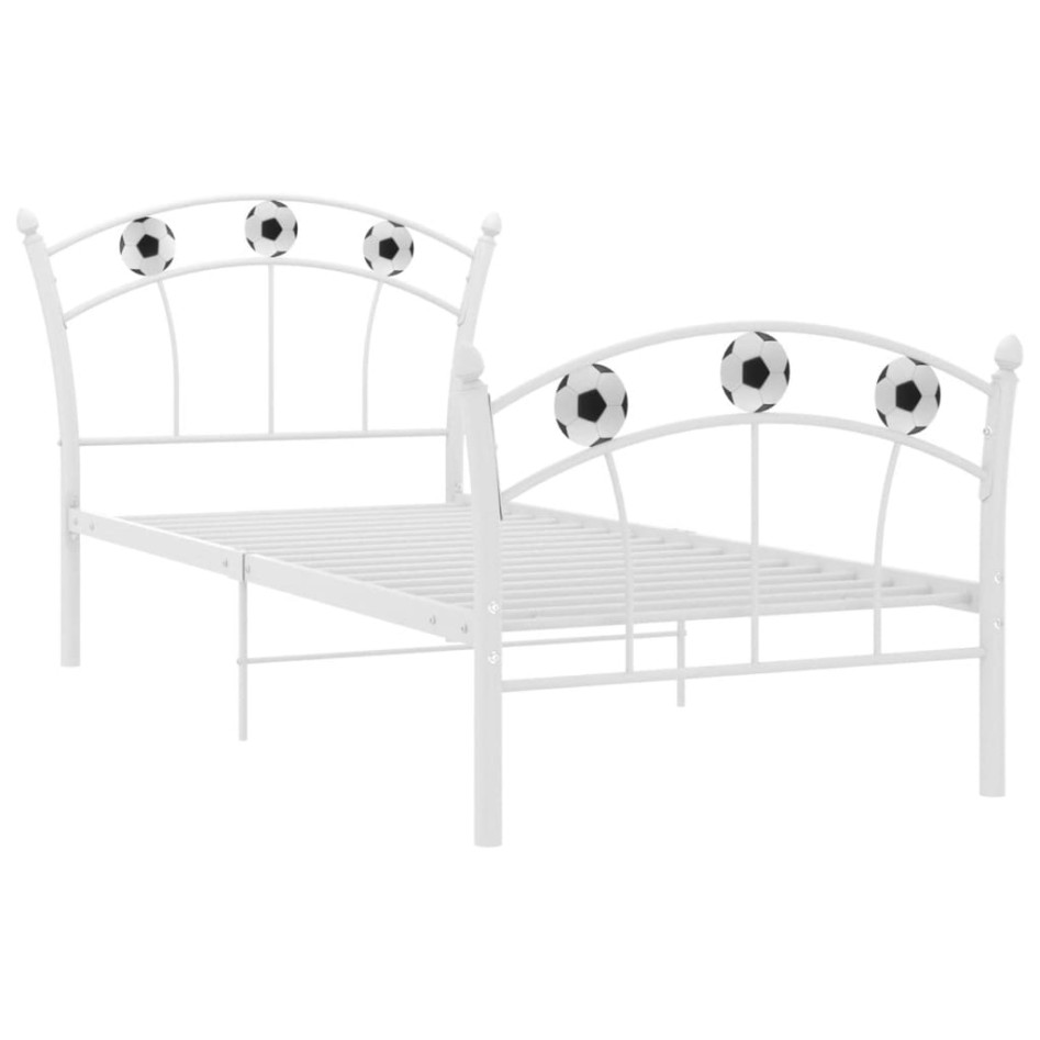 Estructura de cama sin colchón metal blanco 90x200