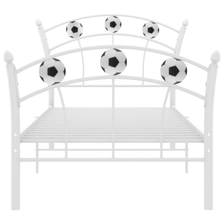 Estructura de cama sin colchón metal blanco 90x200