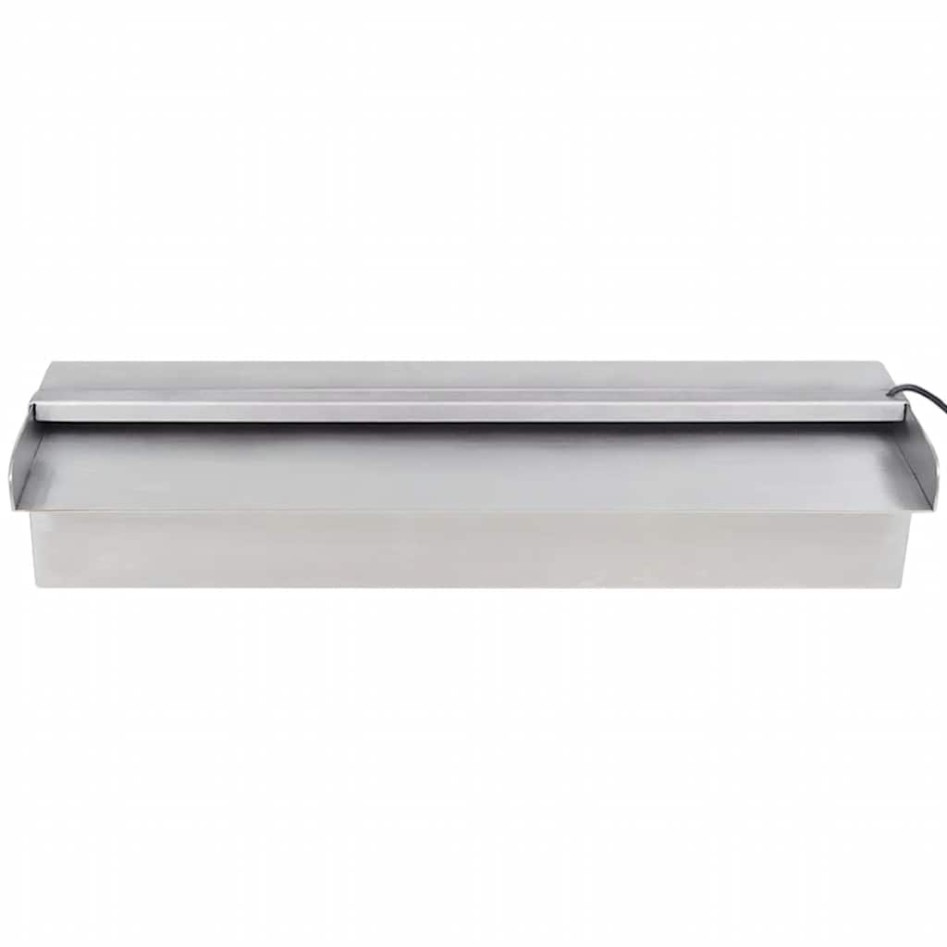 Fuente cascada rectangular LED piscina acero inoxidable 45