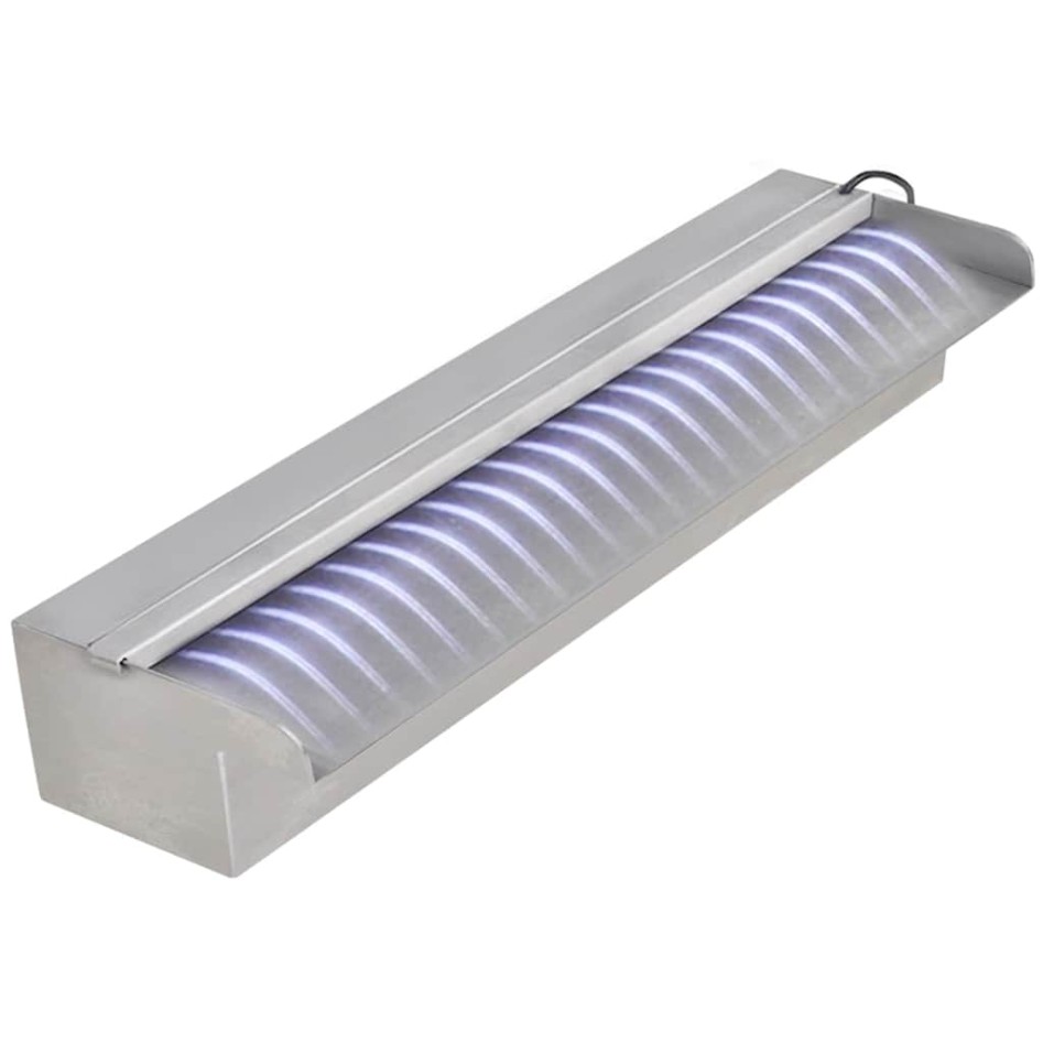 Fuente cascada rectangular LED piscina acero inoxidable 45