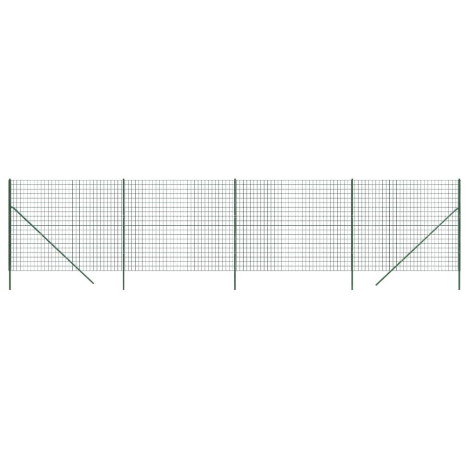 Cerca de alambre de acero galvanizado verde 2,2x10