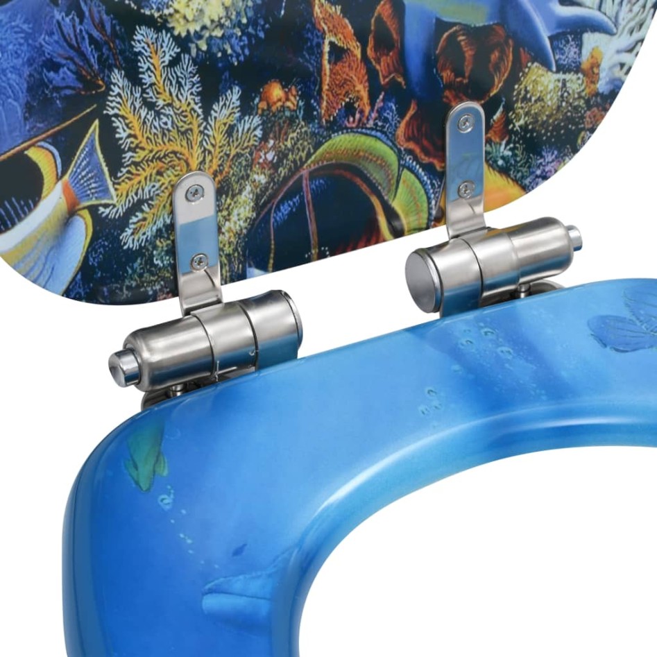 Asiento inodoro 2 uds WC tapa cierre suave MDF diseño