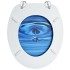 Asientos de inodoro con tapa 2 uds MDF azul diseño gota de