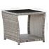 Mesa de centro de ratán sintético y vidrio gris 45x45x40