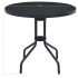 Mesa de jardín acero y vidrio negro 80