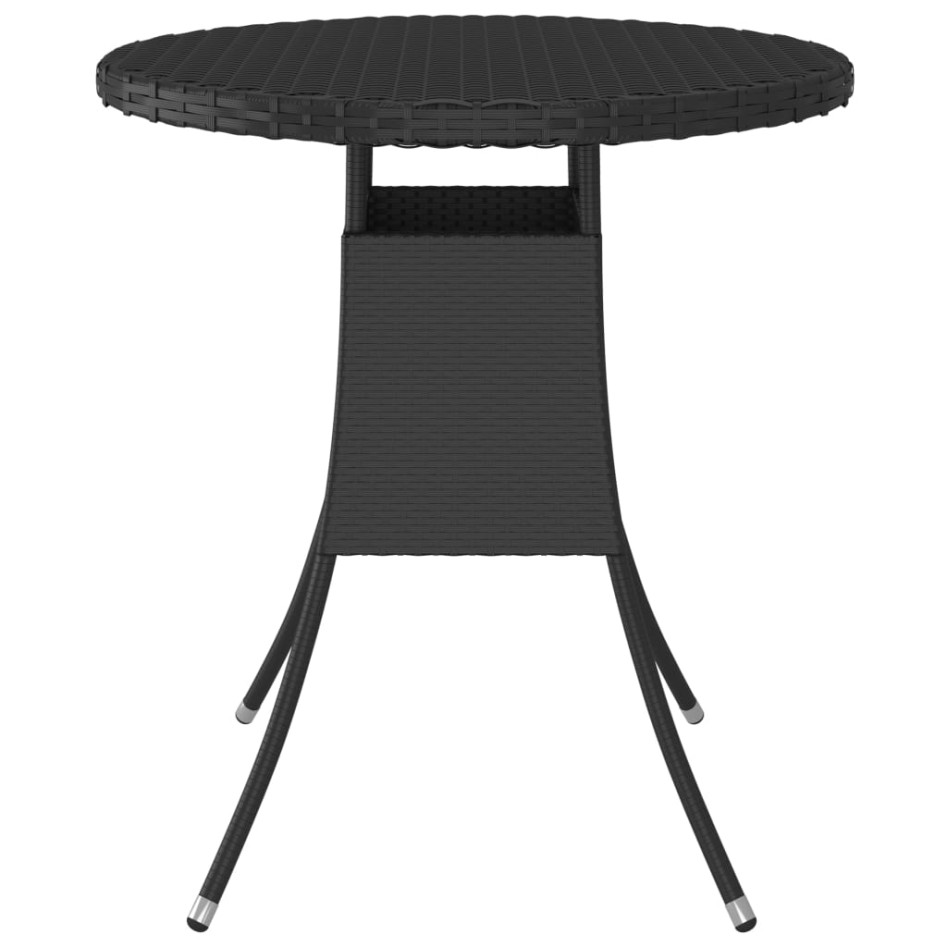 Mesa de jardín ratán sintético negro 70x70x73