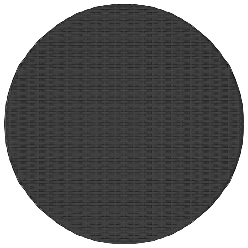 Mesa de jardín ratán sintético negro 70x70x73