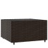 Mesa de centro jardín cuadrada ratán PE marrón 50x50x30