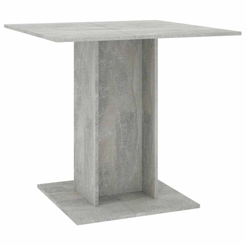 Mesa de comedor madera contrachapada gris hormigón 80x80x75