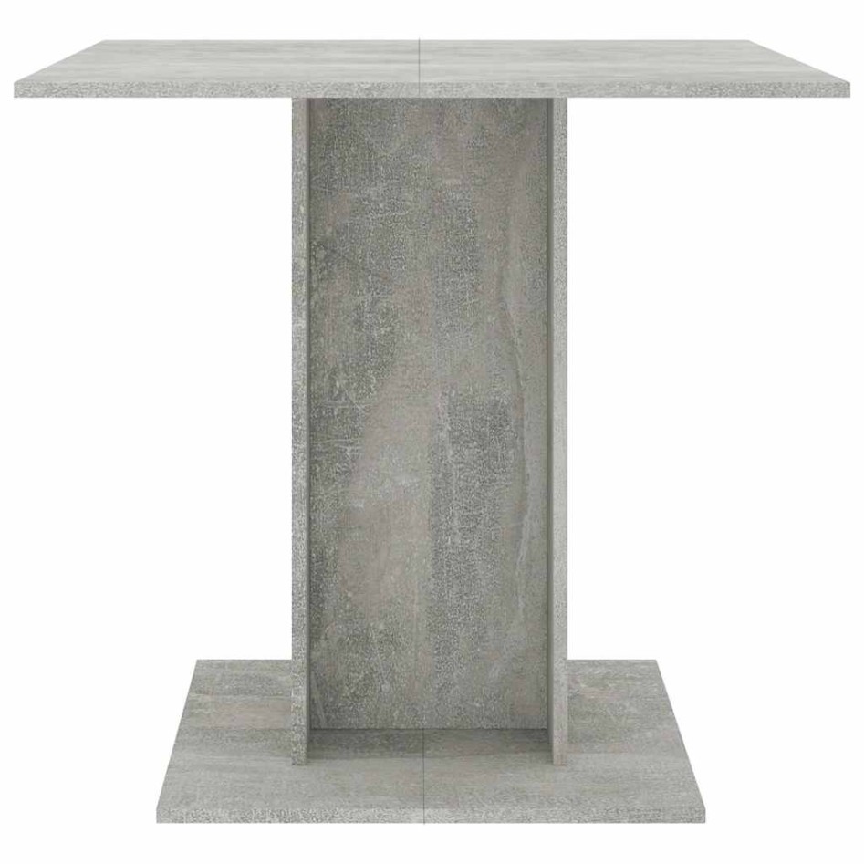 Mesa de comedor madera contrachapada gris hormigón 80x80x75