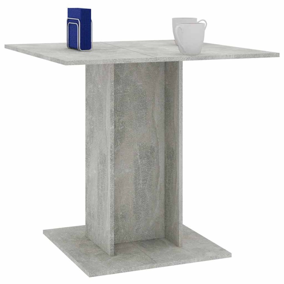 Mesa de comedor madera contrachapada gris hormigón 80x80x75