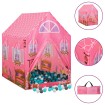 Tienda de juegos para niños con 250 bolas rosa 69x94x104 cm