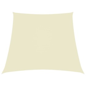 Toldo de vela trapezoidal de tela oxford color crema 3/5x4