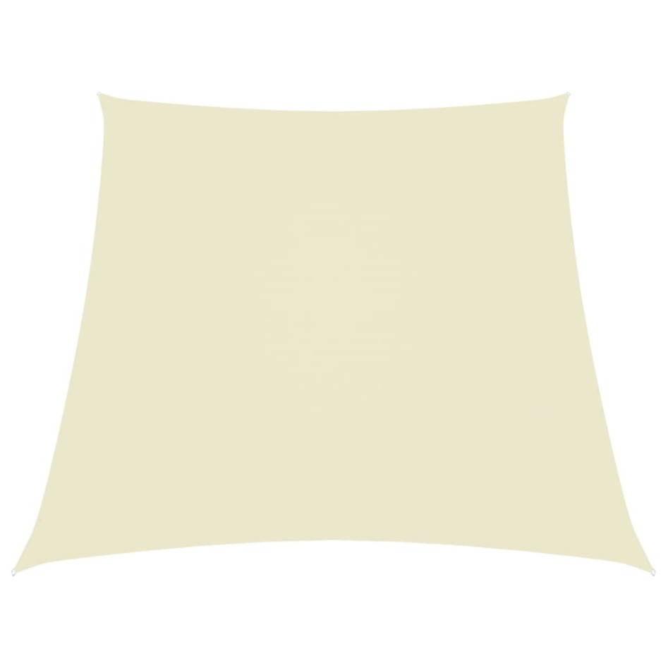 Toldo de vela trapezoidal de tela oxford color crema 3/5x4