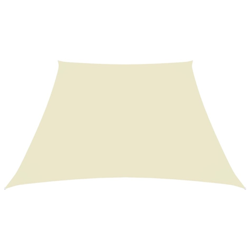 Toldo de vela trapezoidal de tela oxford color crema 3/5x4