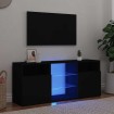 Mueble de TV con luces LED negro 120x30x50 cm
