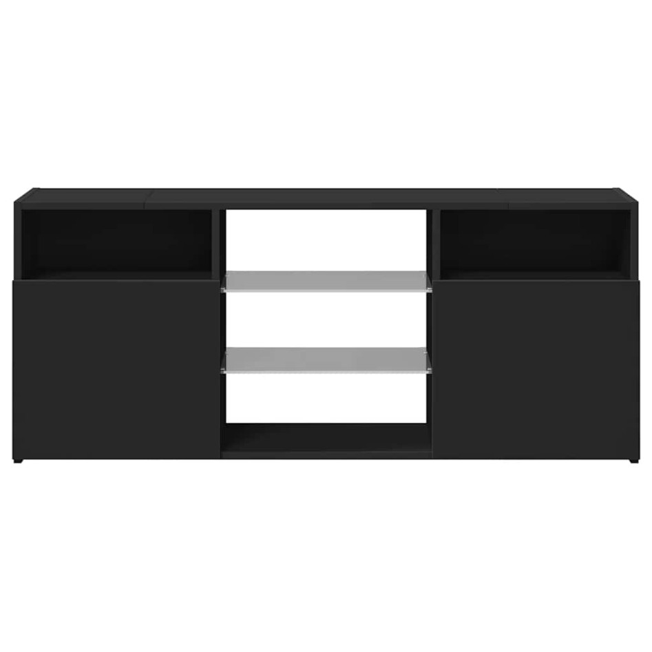 Mueble de TV con luces LED negro 120x30x50