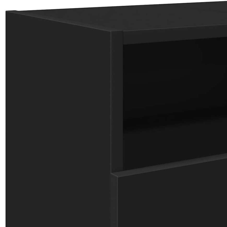 Mueble de TV con luces LED negro 120x30x50