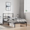 Estructura cama sin colchón con cabecero metal negro 100x200 cm