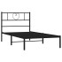 Estructura cama sin colchón con cabecero metal negro 100x200
